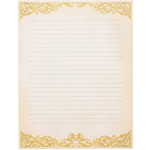 Vintage Lined Stationery Paper for Writing Letters, Ivory (8.5 x 11 In, 48  Sheets)