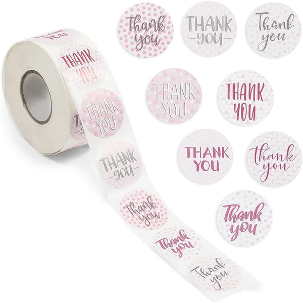 BLMHTWO 1000 Pieces Heart Stickers Roll, 25mm/1 inch Pink Stickers Pink  Heart Labels for Envelopes with Self-Adhesive and Strong Viscosity Heart