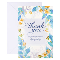 Sympathy Thank You Cards with Envelopes, Floral Design (4x6 In, 48 Pack)