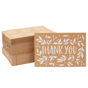 Rustic Kraft Thank You Cards with Envelopes and Seals, 6 Designs (4x6 In, 48 Pack)