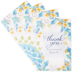 Sympathy Thank You Cards with Envelopes, Floral Design (4x6 In, 48 Pack)