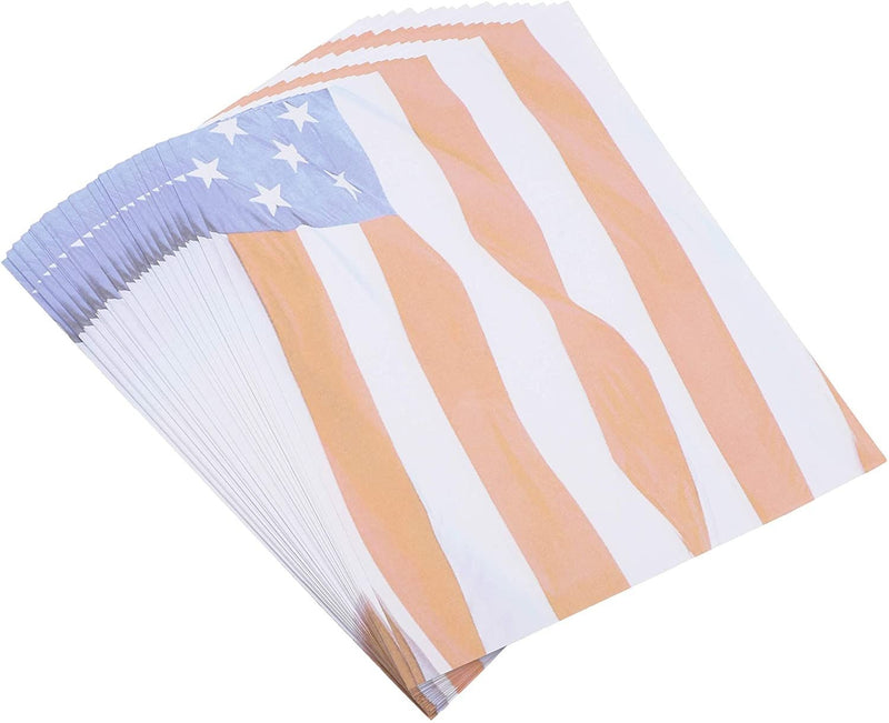 American Flag Stationery Paper for Letter Writing, 4th of July  (8.5 x 11 In, 96 Sheets)