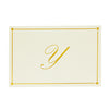 Gold Foil Letter Y Personalized Blank Note Cards with Envelopes 4x6, Initial Y Monogrammed Stationery Set (Ivory, 24 Pack)