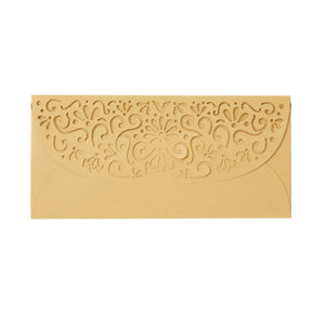Gold Money Envelopes for Cash Gifts, Laser Cut Holders for Currency for Wedding, Birthday (6.8x3.3 In, 36 Pack)