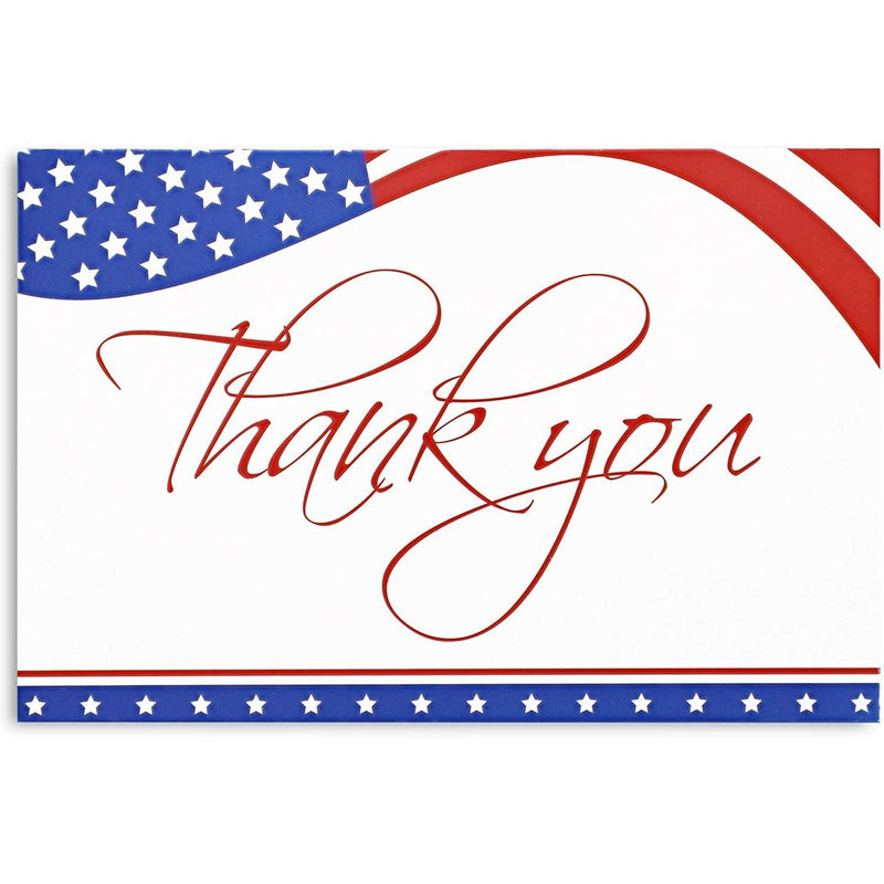 American Flag Thank You Cards with Envelopes Bulk Set, Blank (4x6 In, –  Pipilo Press