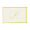 Gold Foil Letter I Personalized Blank Note Cards with Envelopes 4x6, Initial I Monogrammed Stationery Set (Ivory, 24 Pack)