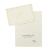 Gold Foil Letter E Personalized Blank Note Cards with Envelopes 4x6, Initial E Monogrammed Stationery Set (Ivory, 24 Pack)