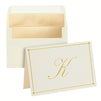 Gold Foil Letter K Personalized Blank Note Cards with Envelopes 4x6, Initial K Monogrammed Stationery Set (Ivory, 24 Pack)