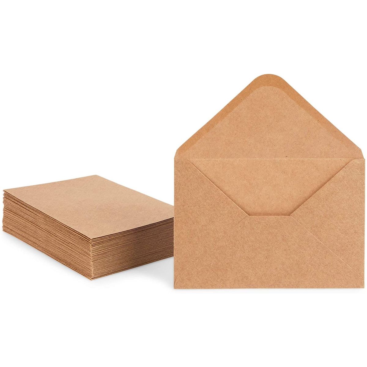  48 Pack Blank Cards And Envelopes 4x6 Brown, Folded