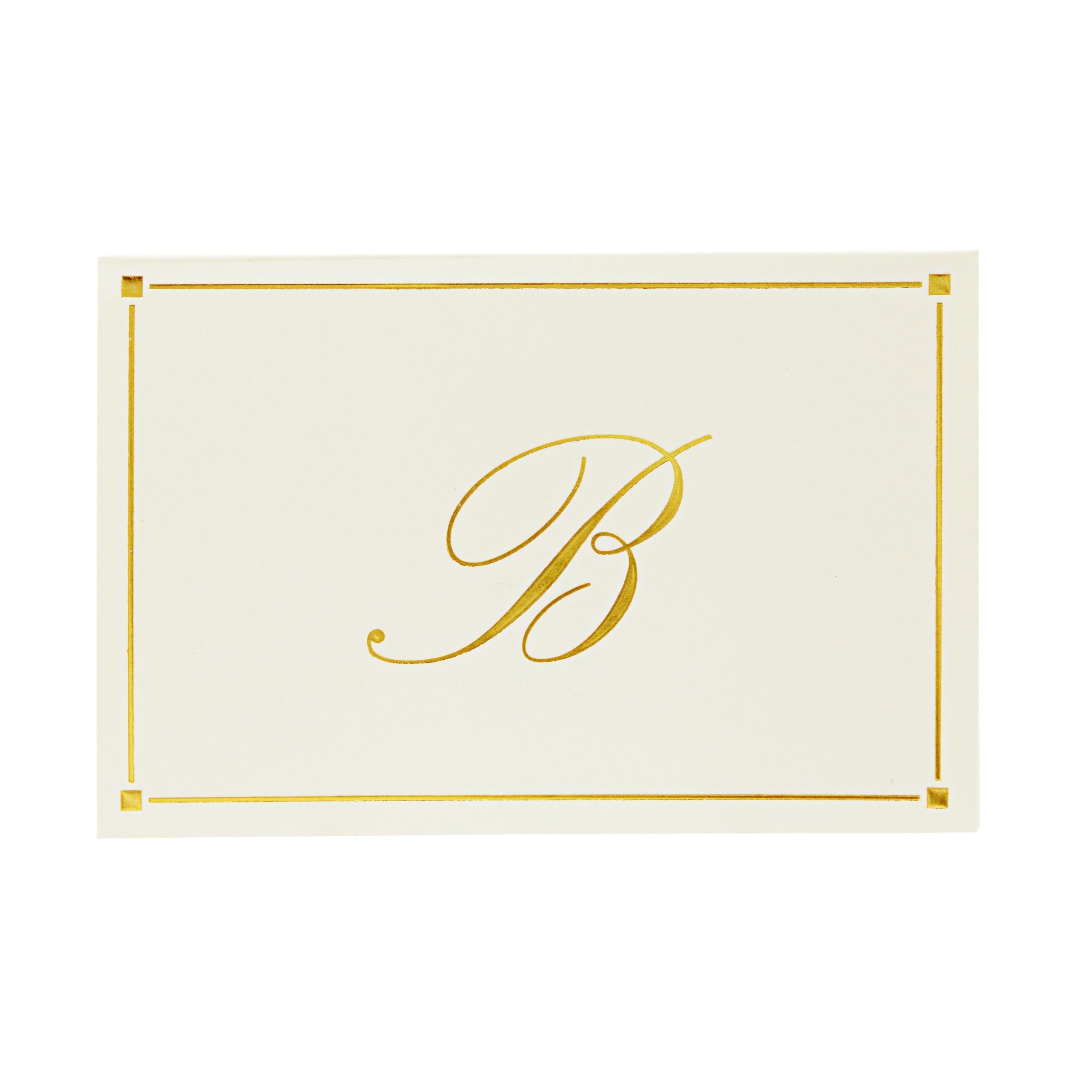 Gold Foil Letter B Personalized Blank Note Cards with Envelopes 4x6, I –  Pipilo Press