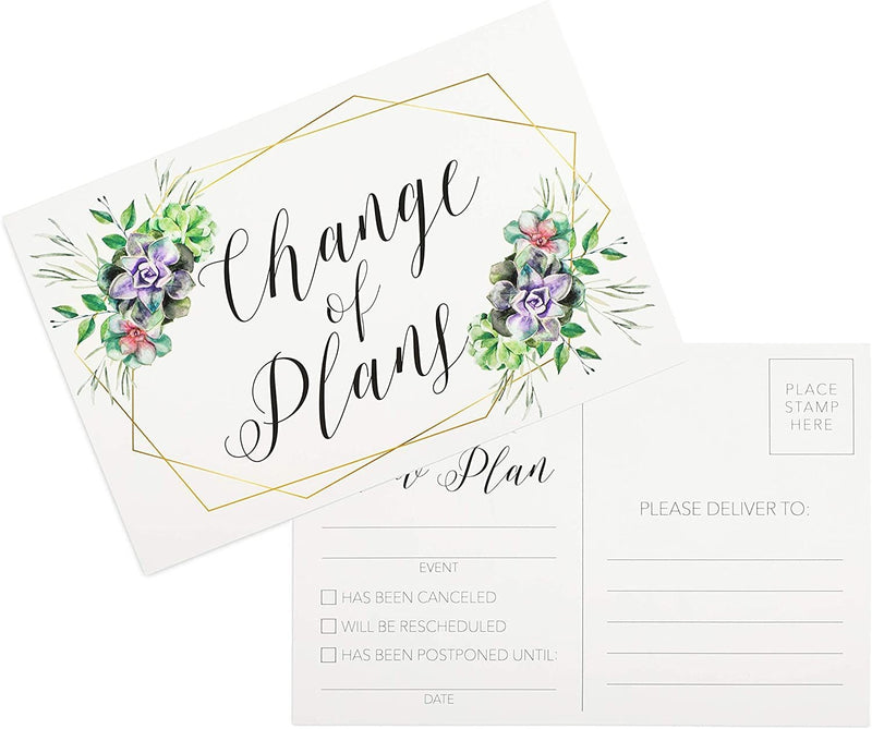 Change of Plans Postcard, Event Postponement Card (6 x 4 In, 48 Pack)