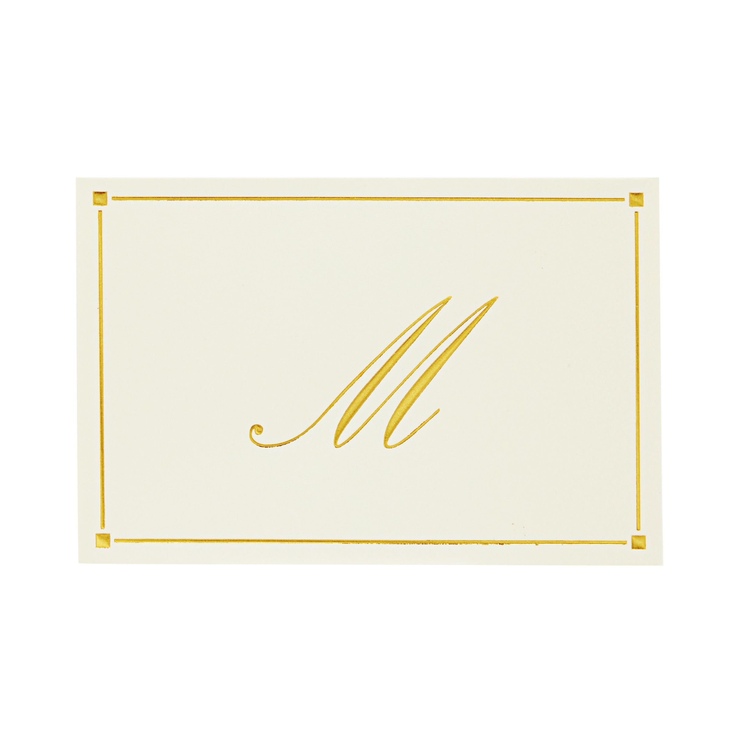 Gold Foil Letter M Personalized Blank Note Cards with Envelopes 4x6, I –  Pipilo Press
