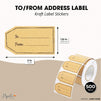 Gift Tag Stickers Roll for Christmas, Brown Kraft Labels (2 x 1.15 in, 500 Pack)