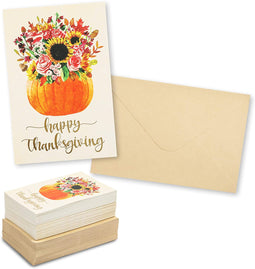 Blank Thanksgiving Holiday Greeting Cards, Bulk (4 x 6 In, 60 Pack)