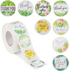 Thank You Stickers Roll with Tropical Leaves (1.5 Inches, 1000 Pack)