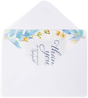 Sympathy Thank You Cards with Envelopes, Floral Design (4x6 In, 48 Pack)