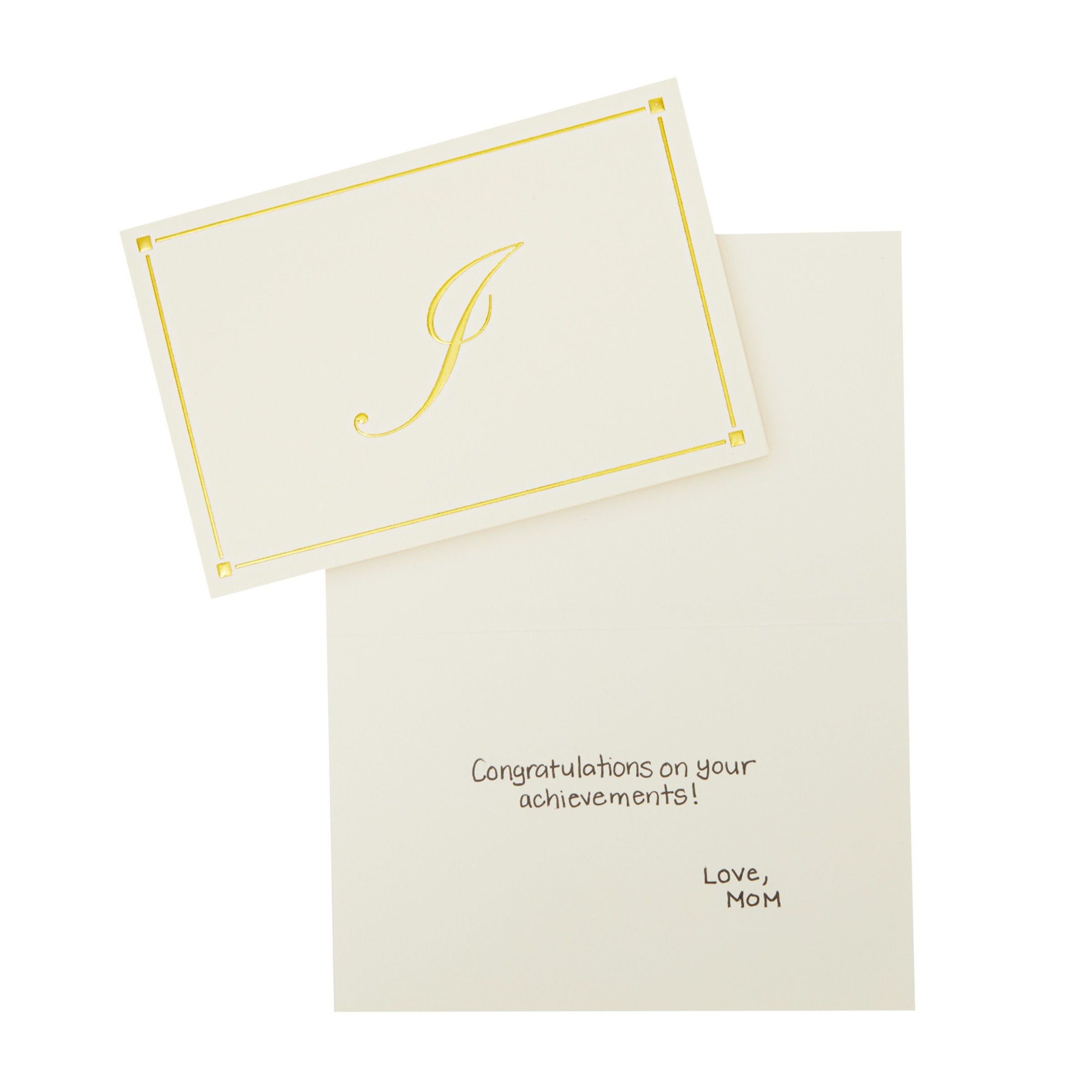 Gold Foil Letter I Personalized Blank Note Cards with Envelopes 4x6, I –  Pipilo Press