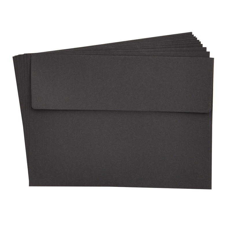 200-Pack 5x7-Inch Black Envelopes with Square Flap and Peel and Press Closure for For Birthday, Wedding, and Anniversary Party Invitations, Greeting Cards, Thank You Notes