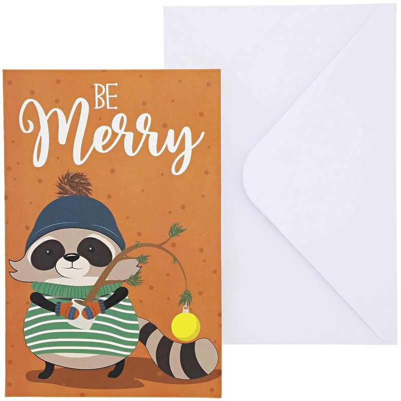 Rustic Woodland Animals Christmas Cards Assortment with Envelopes, 6 Designs (4 x 6 In, 48 Pack)