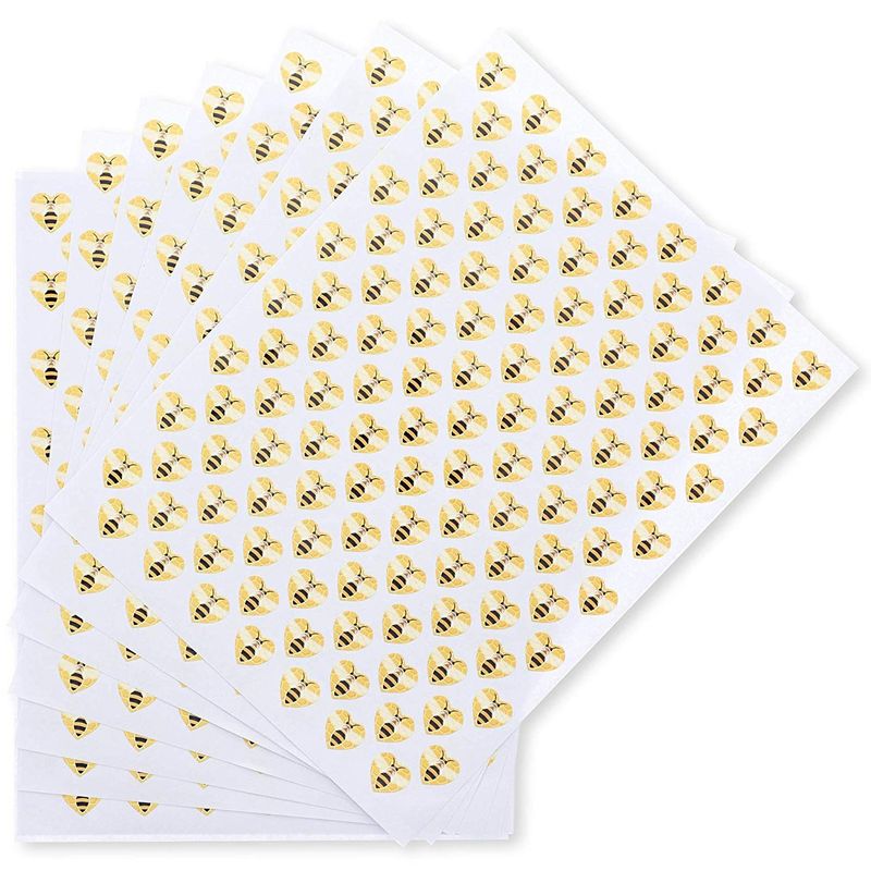 Bee Envelope Seals & Stickers for Invitations & Greeting Cards (0.5 In, Yellow, 1080 Pack)