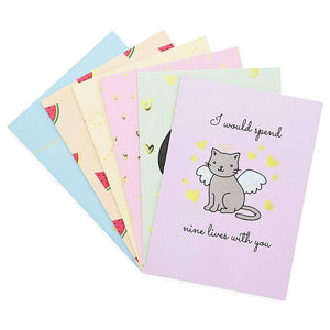 Cute Valentine’s Day Cards with Puns, 6 Designs (5 x 7 In, 12 Pack)