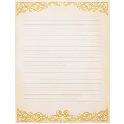 Vintage Lined Stationery Paper for Writing Letters, Ivory (8.5 x 11 In, 48 Sheets)