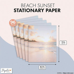 Sunset Beach Stationery Paper for Home and Office (8.5 x 11 Inches, 96 Sheets)