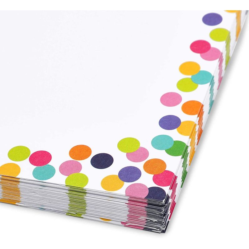 Confetti Stationery Paper for Writing Letters, Printing (8.5 x 11 In, –  Pipilo Press