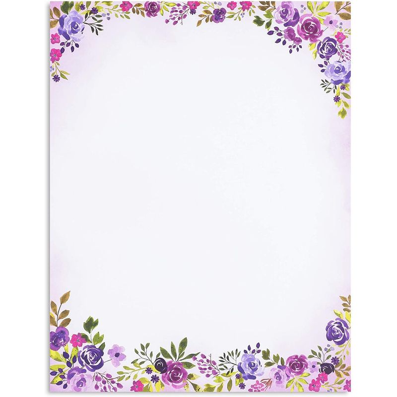 purple flower page borders