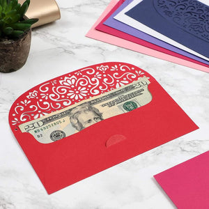 36 Pack Laser Cut Money Currency Envelopes for Wedding & Birthdays, 6.3 x 3.3 Inches