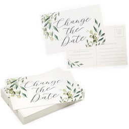 Change The Date Postcards, Event Postponement Card (6 x 4 In, 48 Pack)