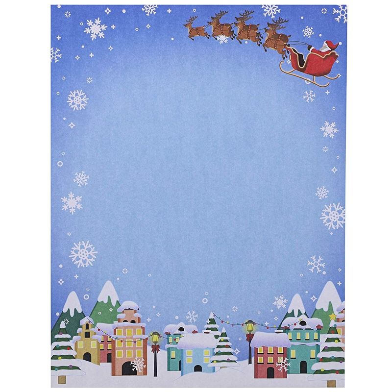 Christmas Letterhead Stationery Set (8.5 x 11 In, 96 Sheets)