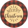 Merry Christmas Stickers Roll with Buffalo Plaid (1.5 in, 500 Pieces)