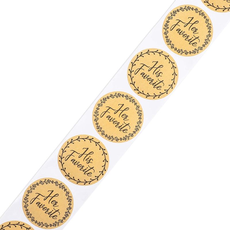 His Favorite Her Favorite Rustic Stickers for Weddings (1.5 in, 1000 Pieces)