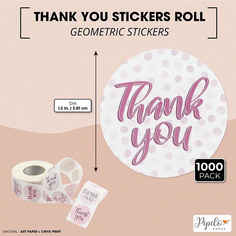 BLMHTWO 1000 Pieces Heart Stickers Roll, 25mm/1 inch Pink Stickers Pink  Heart Labels for Envelopes with Self-Adhesive and Strong Viscosity Heart