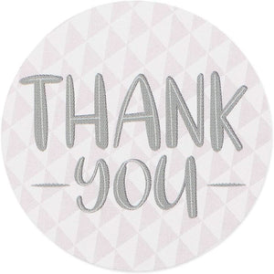 Pink Thank You Stickers Roll, Round Labels (1.5 Inches, 1000 Pack)