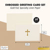 Gold Foil Embossed Cross Religious Blank Greeting Card Set with Envelopes (4 x 6 In, 48 Pack)