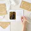 2 Pack Brown Kraft Wedding Vow Books for Him and Her, Includes 2 Cards and Envelopes (30 Pages)
