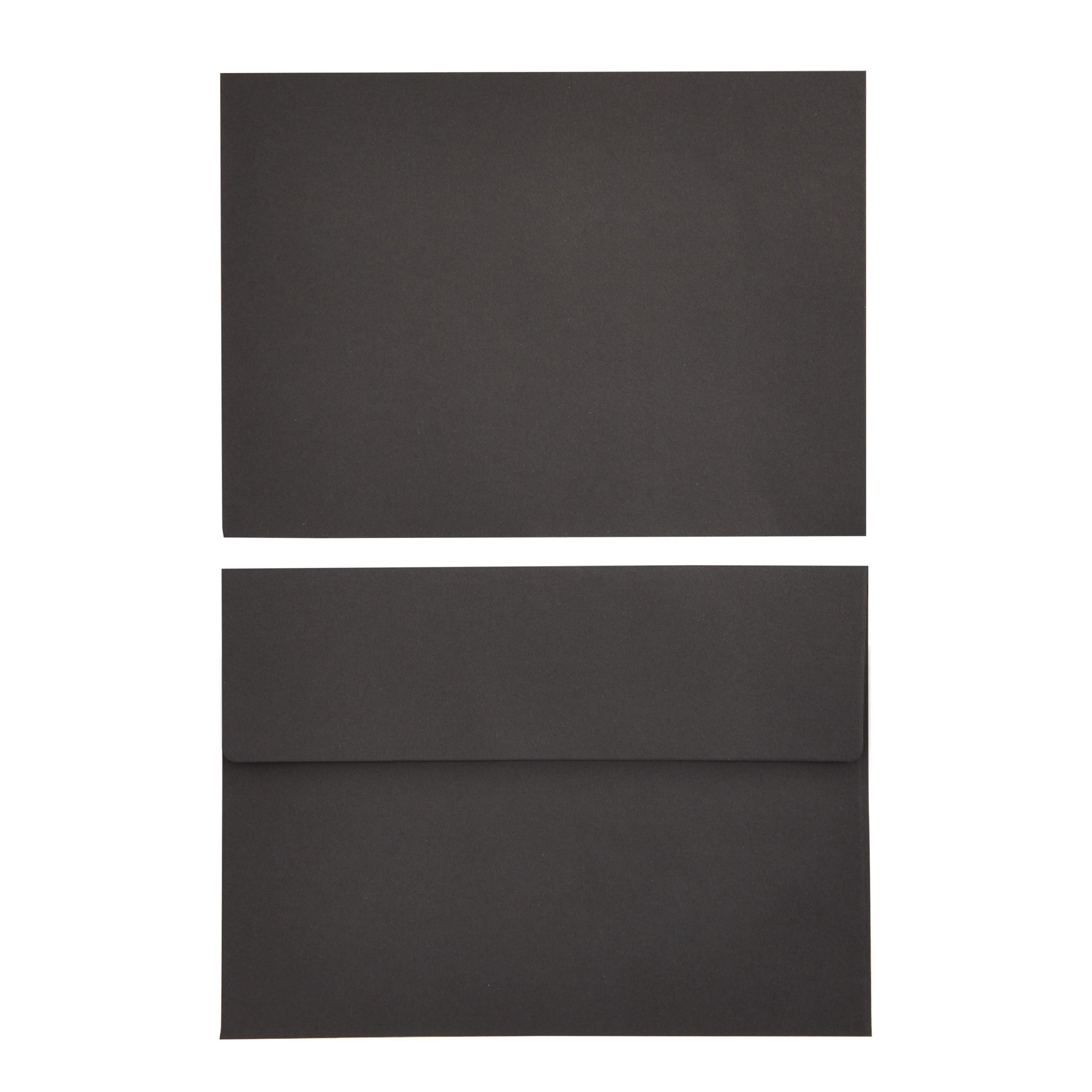 200-Pack 5x7-Inch Black Envelopes with Square Flap and Peel and