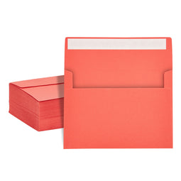 200-Pack 5x7-Inch Red Envelopes with Square Flap and Peel and Press Closure for For Birthday, Wedding, and Anniversary Party Invitations, Greeting Cards, Thank You Notes