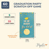60 Pack, Hip Hip Hooray You Did It Graduation Party Game Scratch-Off Cards 3.5 x 2 inches, Blue