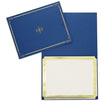 Pipilo Press 24-Pack Gold Foil Certificate Border Paper and Blue Holders Set (8.5 x 11 Inches)