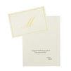Gold Foil Letter M Personalized Blank Note Cards with Envelopes 4x6, Initial M Monogrammed Stationery Set (Ivory, 24 Pack)