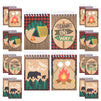 32 Pack Camp Adventure Theme Notepads for Kids, 4 Wilderness Designs (2.5 x 3.5 In)