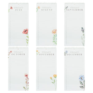 5x10 Monthly and Daily Perpetual Calendar, Spiral Flipping Pages, Floral Design
